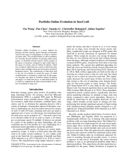 Portfolio Online Evolution in StarCraft