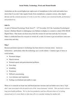 Social Media, Technology, Work and Mental Health Australians are