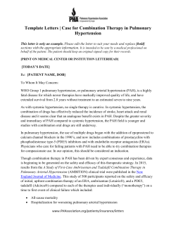 Case for Combination Therapy in PH