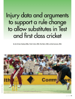 Injury data and arguments to support a rule change to allow