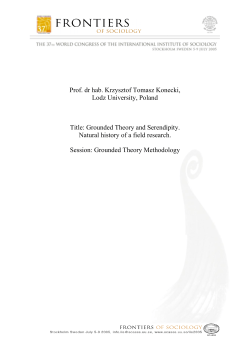 Grounded Theory and Serendipity.