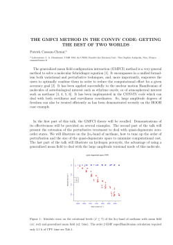 THE GMFCI METHOD IN THE CONVIV CODE: GETTING THE BEST