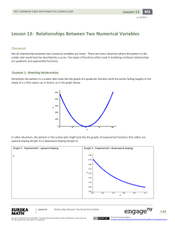 Algebra I Module 2, Topic D, Lesson 13: Student Version