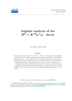 Angular analysis of the B &rarr; K &micro; &micro; decay - LHCb Collaboration
