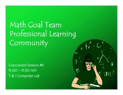 Math Goal Team Professional Learning Community