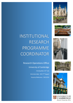 Institutional Research Programme oOrdinator
