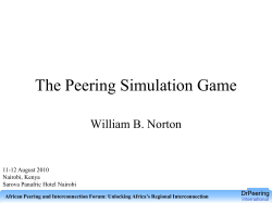 Peering BOF III
