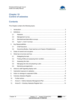 7. Inadvertent exposure to asbestos