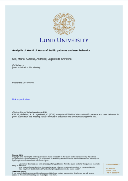 Analysis of World of Warcraft traffic patterns and