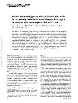 Factors influencing probability of reperfusion with
