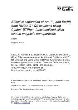 Effective separation of Am(III) and Eu(III) from HNO3 Q1 Q2 solutions