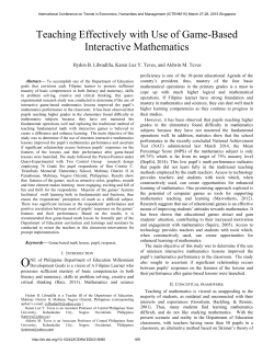 Teaching Effectively with Use of Game-Based Interactive