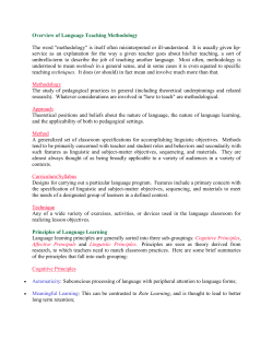 Overview of Language Teaching Methodology 2