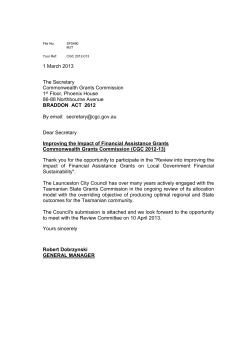 LCC Letter - Commonwealth Grants Commission