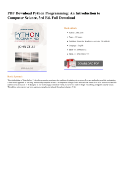 PDF Python Programming: An Introduction to Computer