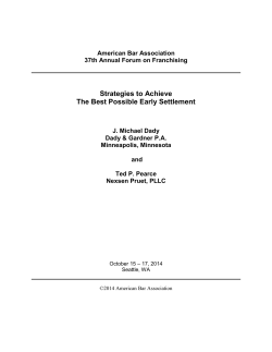 Strategies to Achieve the Best Possible Early Settlement