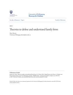 Theories to define and understand family firms