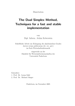 The Dual Simplex Method, Techniques for a fast and stable