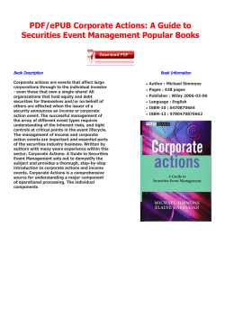 PDF/ePUB Corporate Actions: A Guide to Securities