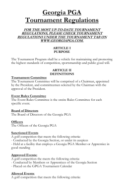 Georgia PGA Tournament Regulations