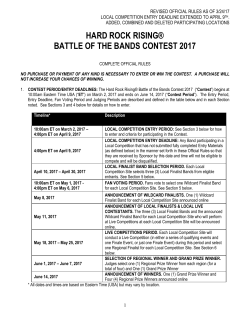HARD ROCK RISING&reg; BATTLE OF THE BANDS CONTEST 2017
