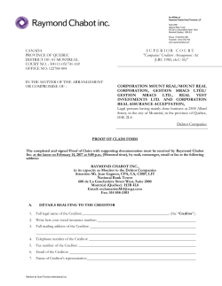 Proof of Claim - Raymond Chabot