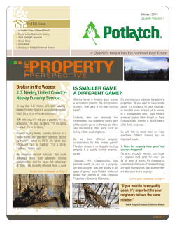 IS SMALLER GAME A DIFFERENT GAME? Broker in the Woods