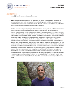 HAWAII Artist Information Jack Johnson