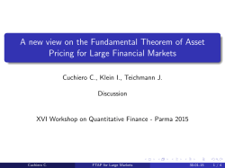 A new view on the Fundamental Theorem of Asset Pricing for Large