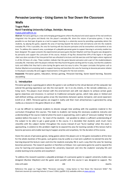 Pervasive Learning &ndash; Using Games to Tear Down the Classroom