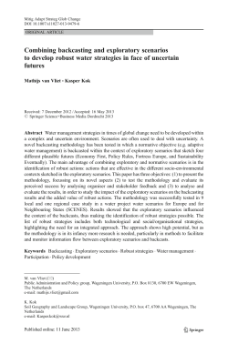 Combining backcasting and exploratory scenarios to develop robust