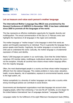 Let us treasure and value each person`s mother language