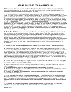 NTSGA RULES OF TOURNAMENT PLAY