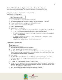 Section 3: SoLaHmo`s Partnership Action Steps Along a Project