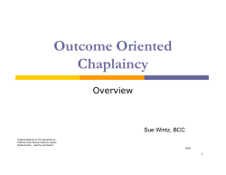 Outcome Oriented Chaplaincy