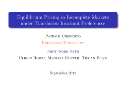 Equilibrium Pricing in Incomplete Markets under Translation