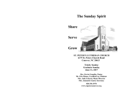 The Sunday Spirit - St. Peter`s Lutheran Church
