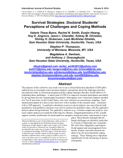 Survival Strategies: Doctoral Students` Perceptions of Challenges