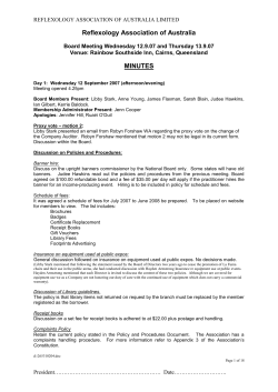 Agenda - Reflexology Association of Australia