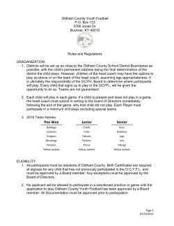 Oldham County Youth Football League