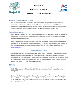 Project Y FIRST Team 4153 2016
