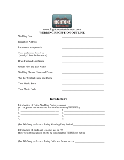 (For DJ) Song preference during Wedding Party Arrival