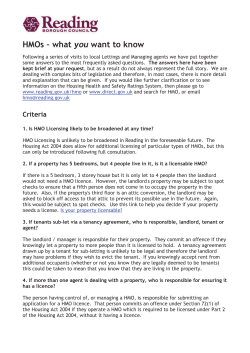 Property Letting and Managing Agents: HMOs