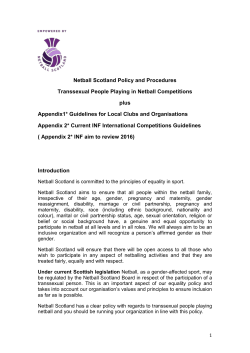 Netball Scotland Policy and Procedures Transsexual People