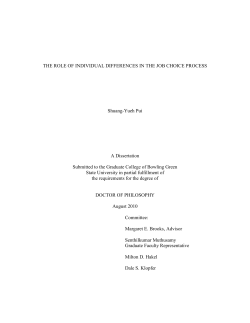 the role of individual differences in the job choice