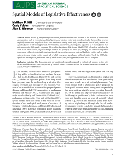 Spatial Models of Legislative Effectiveness
