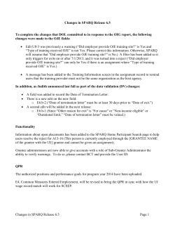Changes in SPARQ Release 6.5 Page 1 Changes in SPARQ