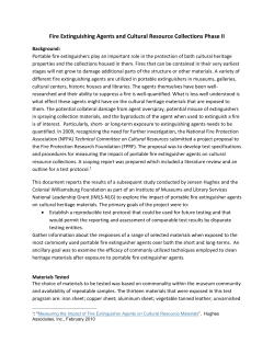 Fire Extinguishing Agents and Cultural Resource Collections