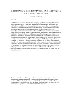 Information, Disinformation and Lobbying in a Median Voter Model