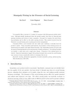 Monopoly Pricing in the Presence of Social Learning 1 Introduction